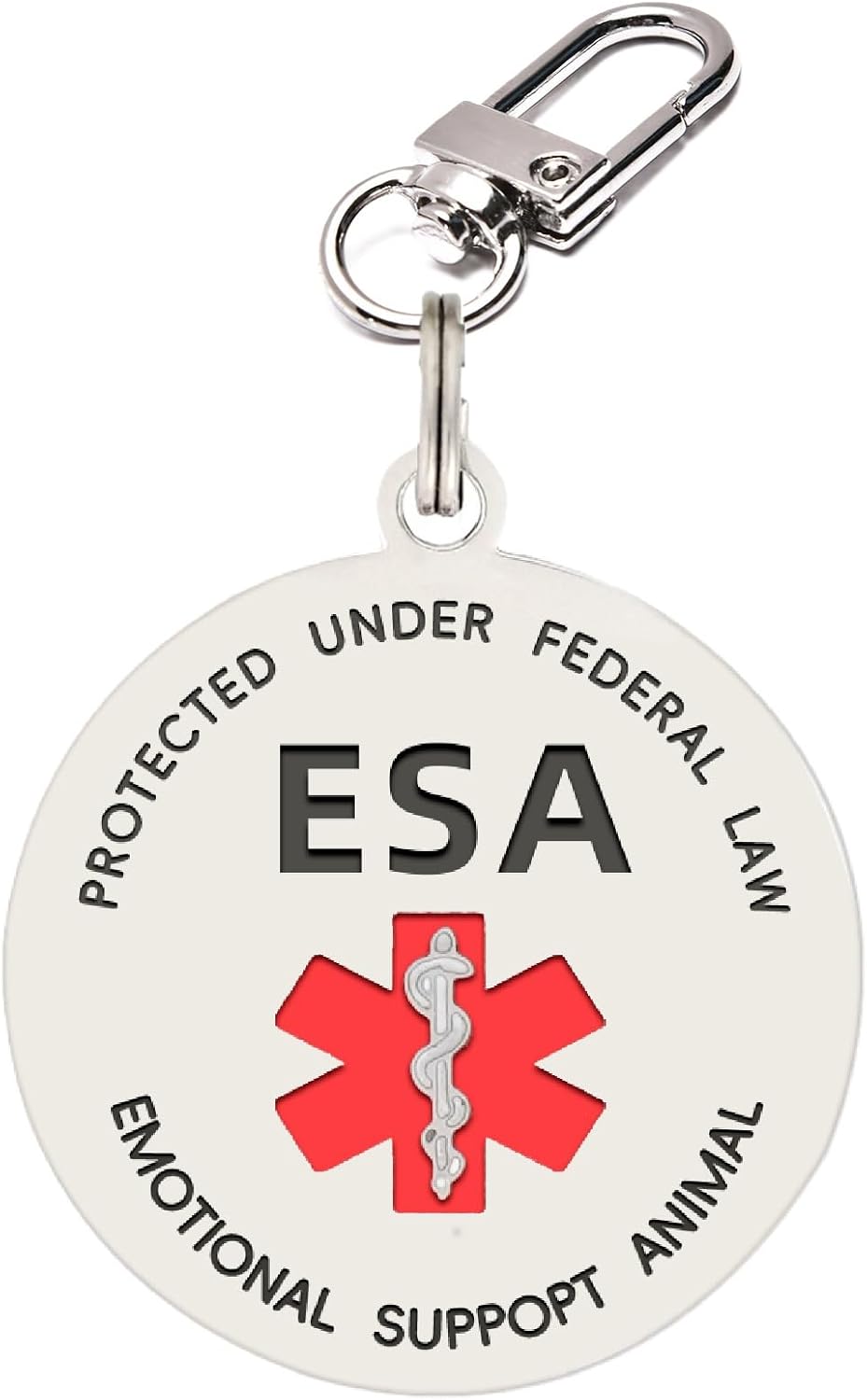 Emotional Support Animal Tag, ESA ID Tag Easily Attach to Vest, Collar, Harness (Large)