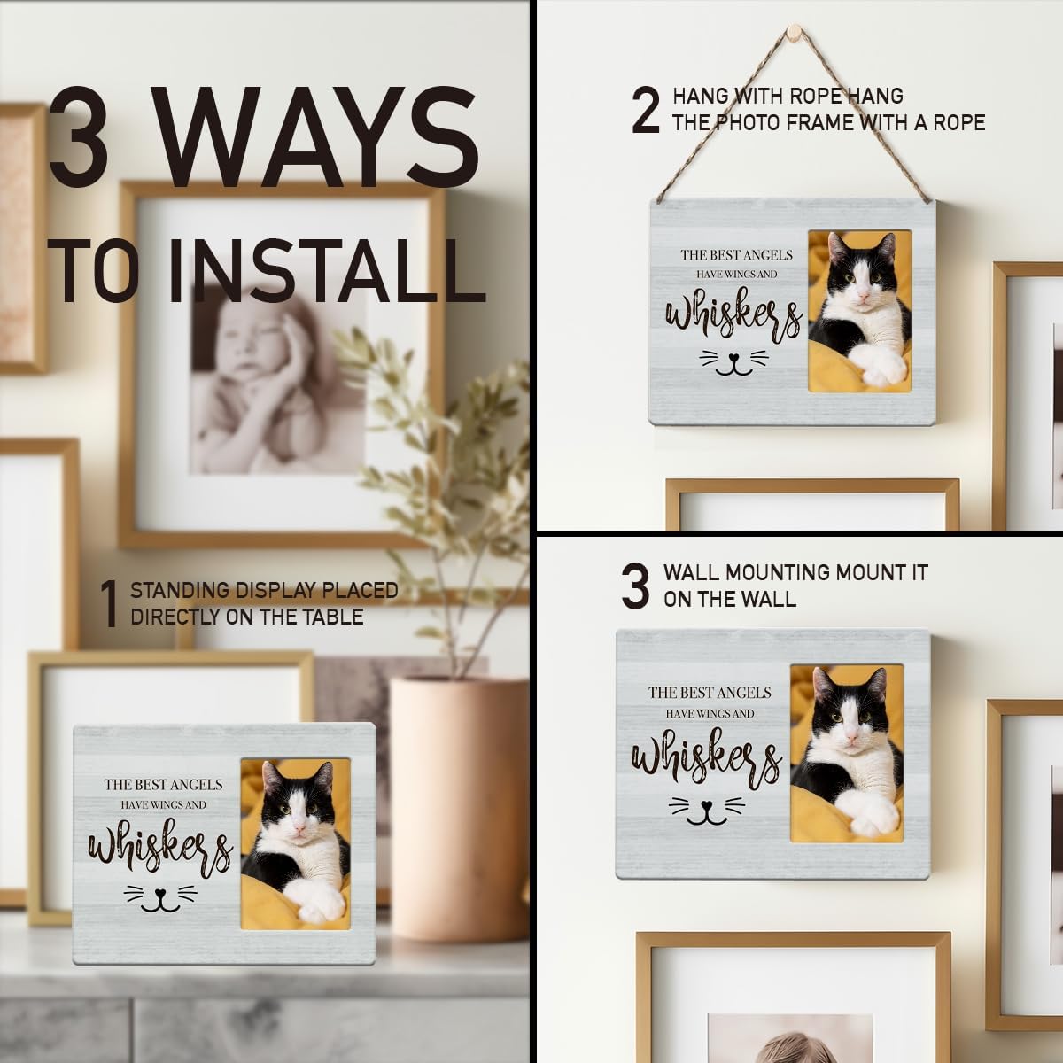 IAXIC Memorial Frame, Frame Memorial Gifts To Honor And Remember Cat Iovers, Grief Gifts for Women Remembrance Decorations for Wall Desk Tabletop