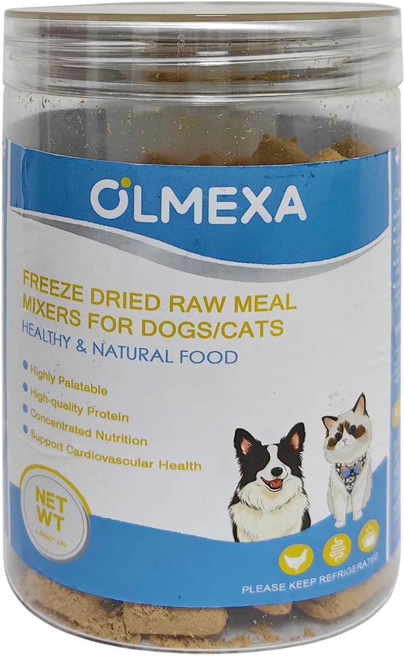 Freeze Dried Dog Food, Freeze Dried Raw Dog Food, Premium Selected Chicken Formula, Dog Treat, Dog & Cat Universal Formula, Highly Palatable, 110g