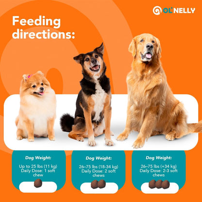 Ol'Nelly Pre & Probiotics for Dogs- 30 Soft Chews (Bacon) - Daily Dog Probiotics for Digestive & Gut Health - Diarrhea, Gas & Constipation Relief -All Ages and Breeds - Probioticos Perros Chewable