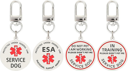 Emotional Support Animal Tag, ESA ID Tag Easily Attach to Vest, Collar, Harness (Large)