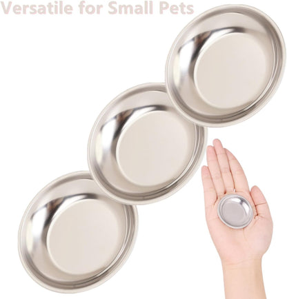 8 Pcs 2.5in Stainless Steel Hermit Crab Feeding Dishes - Food & Water Bowls for Snail, Gecko, Insect & Reptile Terrarium Use