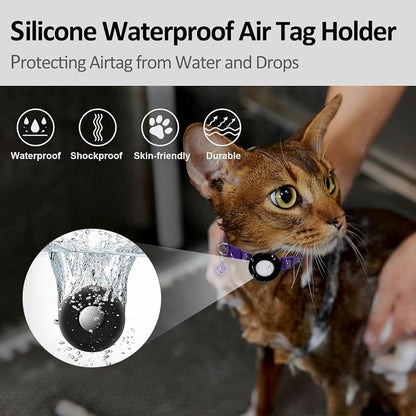 AirTag Holder for Cat Collar, Compatible with Apple Airtag GPS Tracker, Waterproof Case for Cat Dog Pet Collar Replacement Parts (2 Pack Black) AirTag not Included.