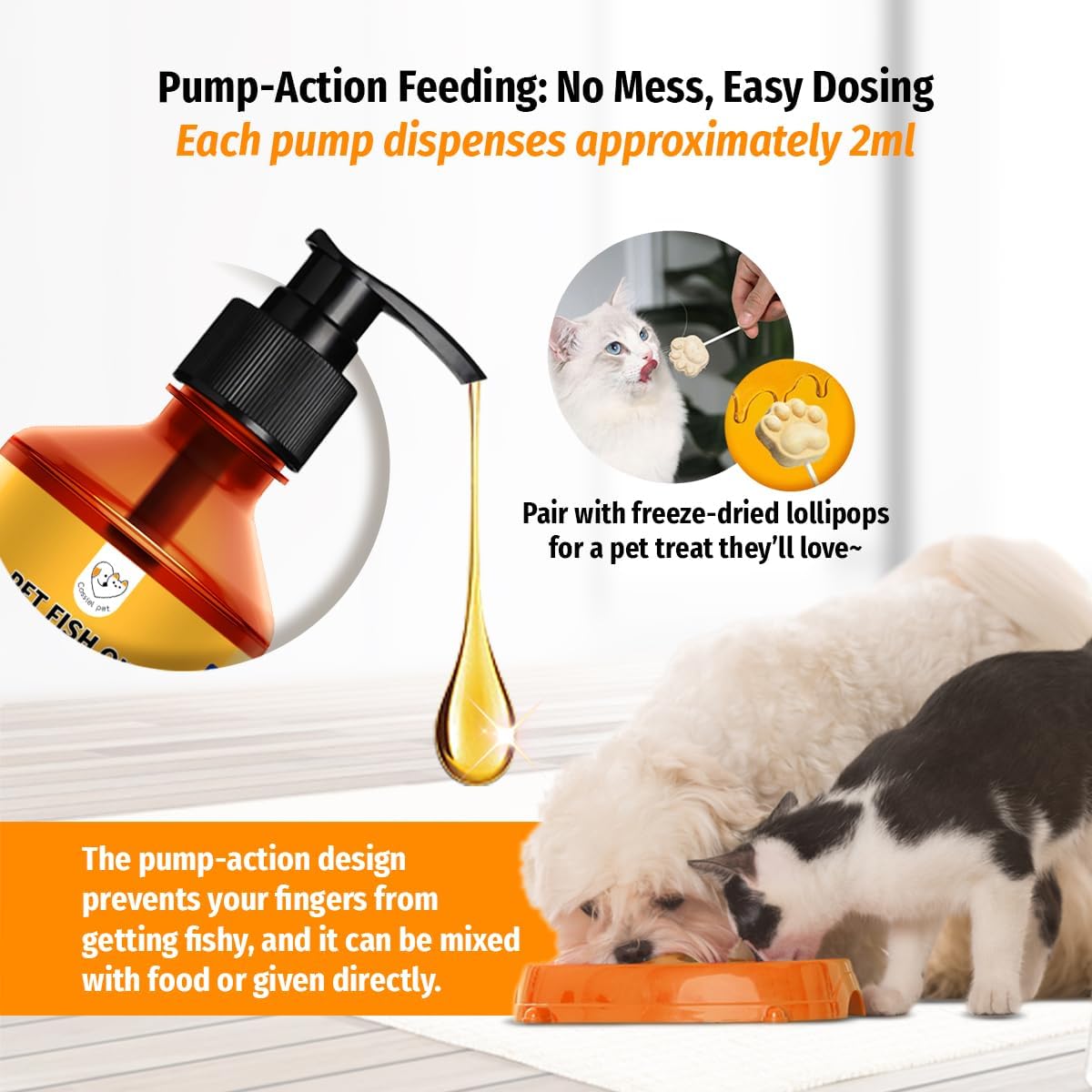 Fish Oil for Dogs, Wild Alaskan Salmon Oil for Dogs & Cats, Fish Oil, Omega 3 EPA DHA, Less Shedding, Promotes Heart, Itching, Healthy Skin and Coat, Joint & Immune Health, 10.15 oz Liquid