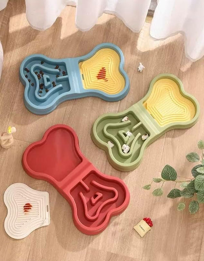 1 pcs Bone Shaped Dual-Purpose Slow Food Dispenser Bowl Anti Bulging Dispenser Suction Cup Suitable for Indoor and Outdoor Pet Feeding of All Breeds