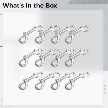 Dog Leashes 12 Pcs Zinc Alloy Clips for, Double Hook Spring with 3.9 in / 10 Cm Length, Swivel Design, 0.4 in / 1.2 Cm Diameter, Perfect Connection Leash and Collar for