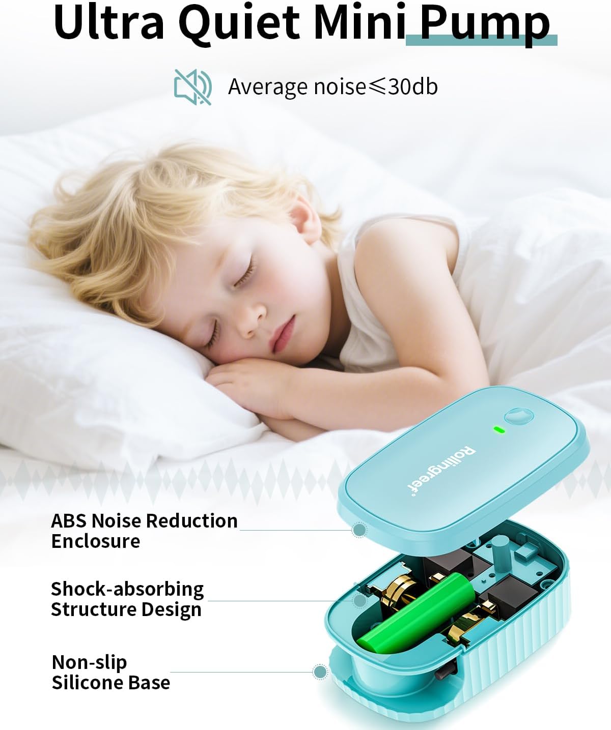 Aquarium Air Pump, Portable Aquarium Air Pump, USB Rechargeable Ultra Quiet Oxygen Pump with Accessories for Fish Tanks, Outdoor Fishing & Emergency Use(for Up to 60 Gallons of Tank)