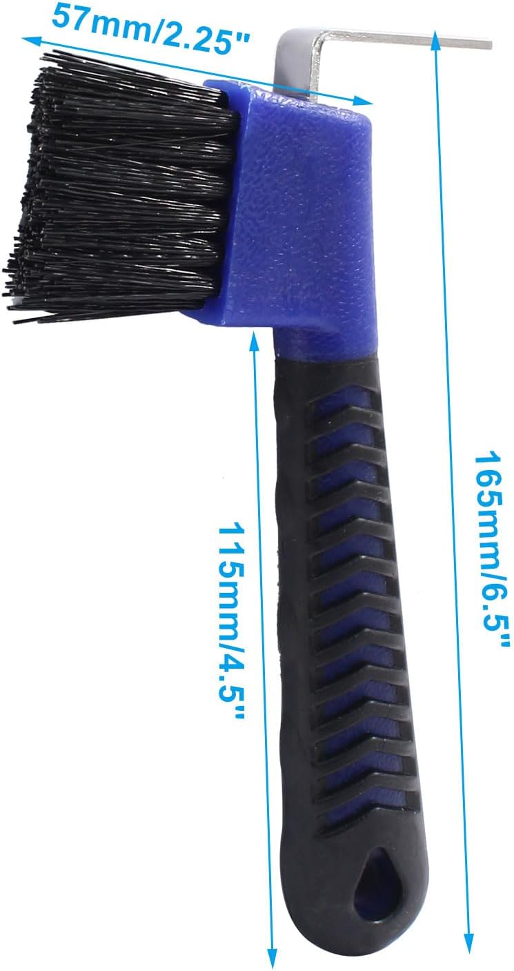 2 Pcs Horse Hoof Pick Brush with Soft Touch Rubber Handle Portable Hoofpick, Blue & Orange