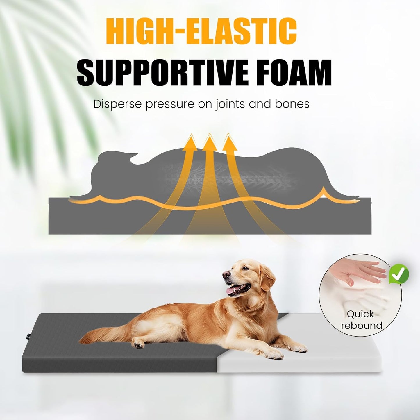 Dog Car Bed for Back Seat Cover, Supportive Foam Pet Mat Cushion for Car Backseat Extender with Removable Cover, Common Size for Sedan, SUV & Truck, Easy Clean