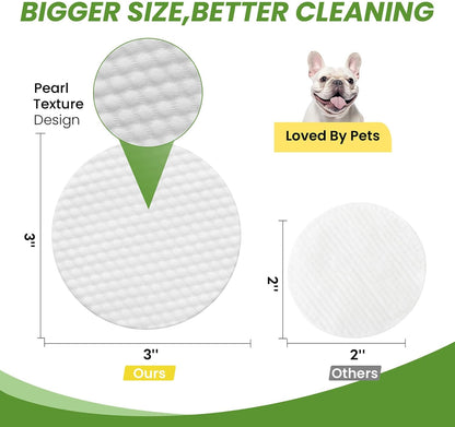 Pet Eye Wipes for Dogs & Cats – 100 Count | Gently Removes Tear Stains, Eye Discharge, Crust, Dirt & Odor | Soft Hypoallergenic Pads for Eyes, Wrinkles & Facial Folds