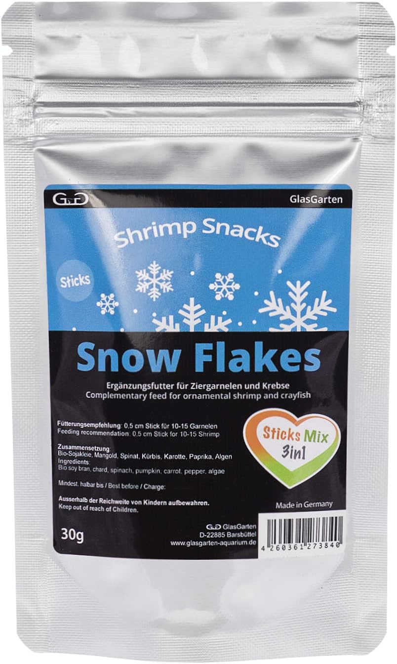 GlasGarten Shrimp Snacks Snow Flakes Mix 3in1, 30g