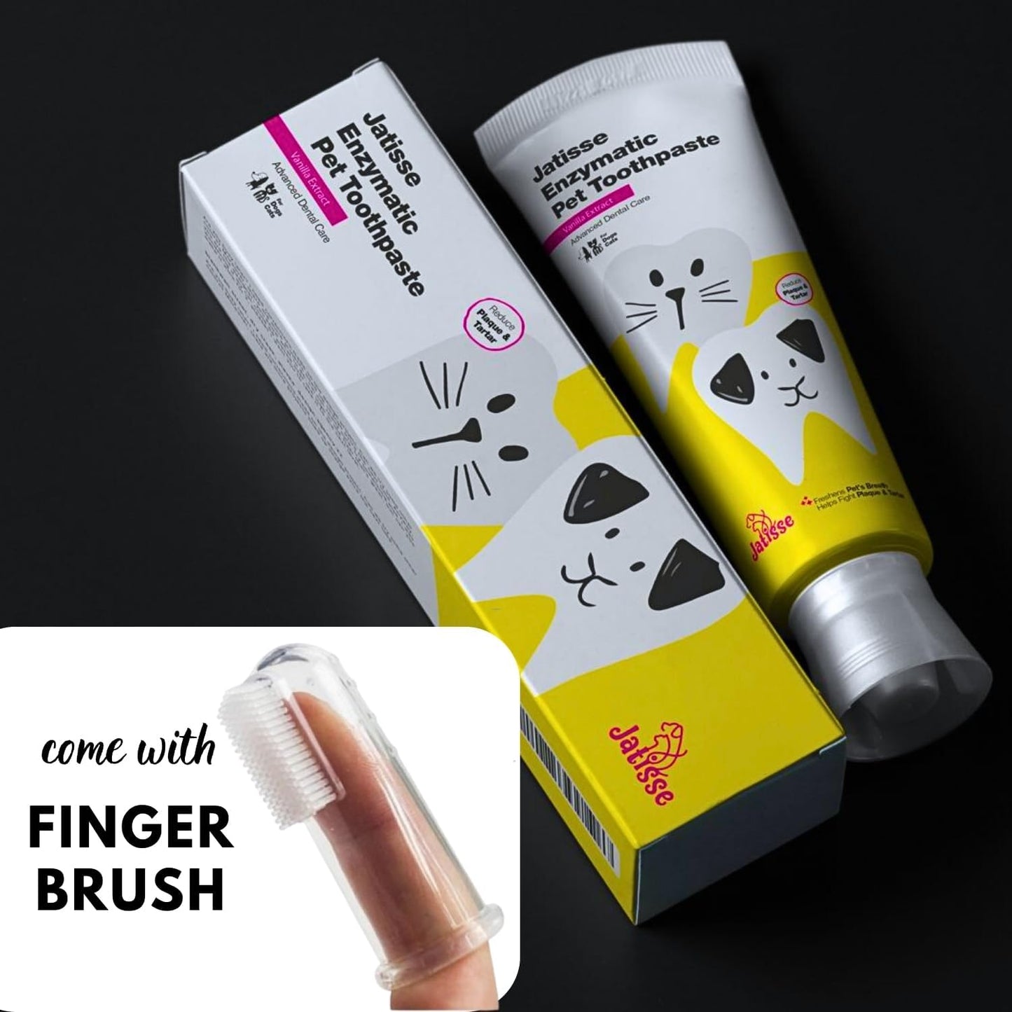 Enzymatic Pet Toothpaste | Dog Tooth Brushing Kit | Cat & Dog Dental Care | Controls Plaque, Tartar, & Bad Breath 3.38 fl.oz