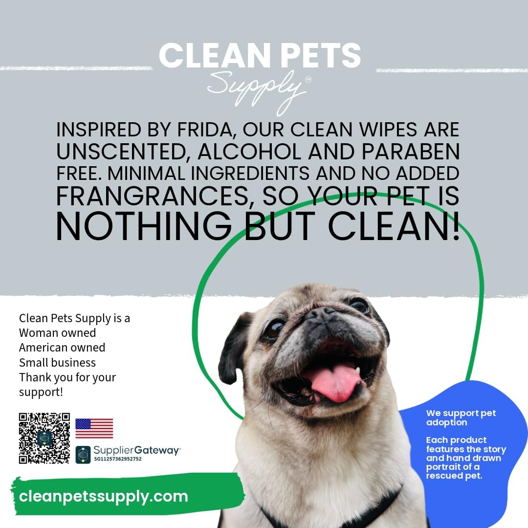 Unscented Pet Cleaning Wipes 80 Count No frangrance, Grooming Wipes for Dogs and Cats