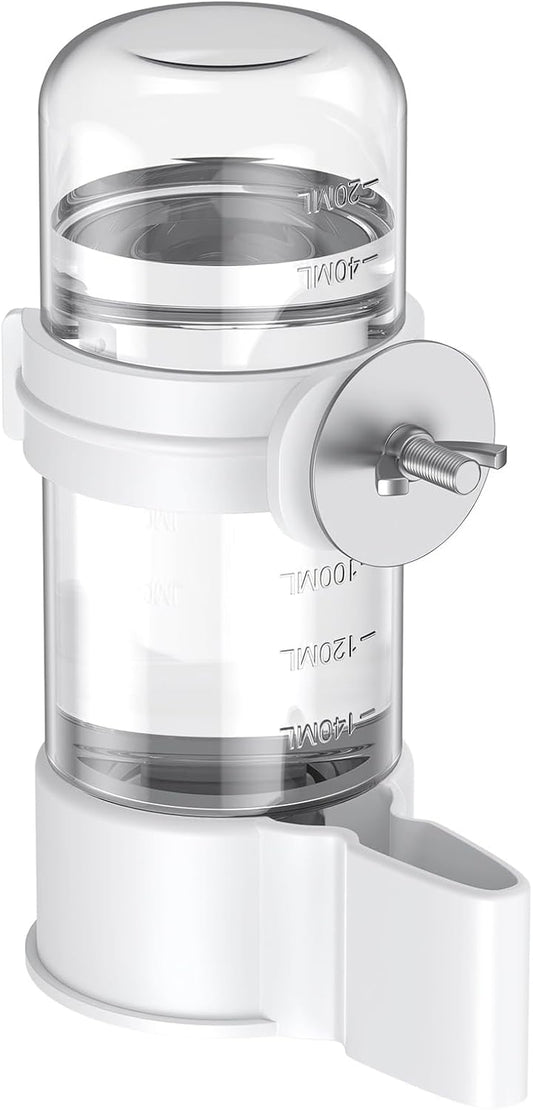 Pawfly Bird Water Dispenser, Automatic Water Feeder, Plastic Cage Water Dispenser, White Parrot Waterer for Small Parakeet Cockatiel Budgie Lovebirds (Not Fit for Food Feeding)