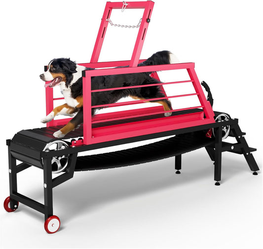 Dog Treadmill for Large Dogs,91" Treadmill for Dogs with Brake,Adjustable Dog Treadmill Slatmill for Dog s Easy to Move Pet Treadmill for Indoor & Outdoor,Training for Dog s, Up to 350LBS