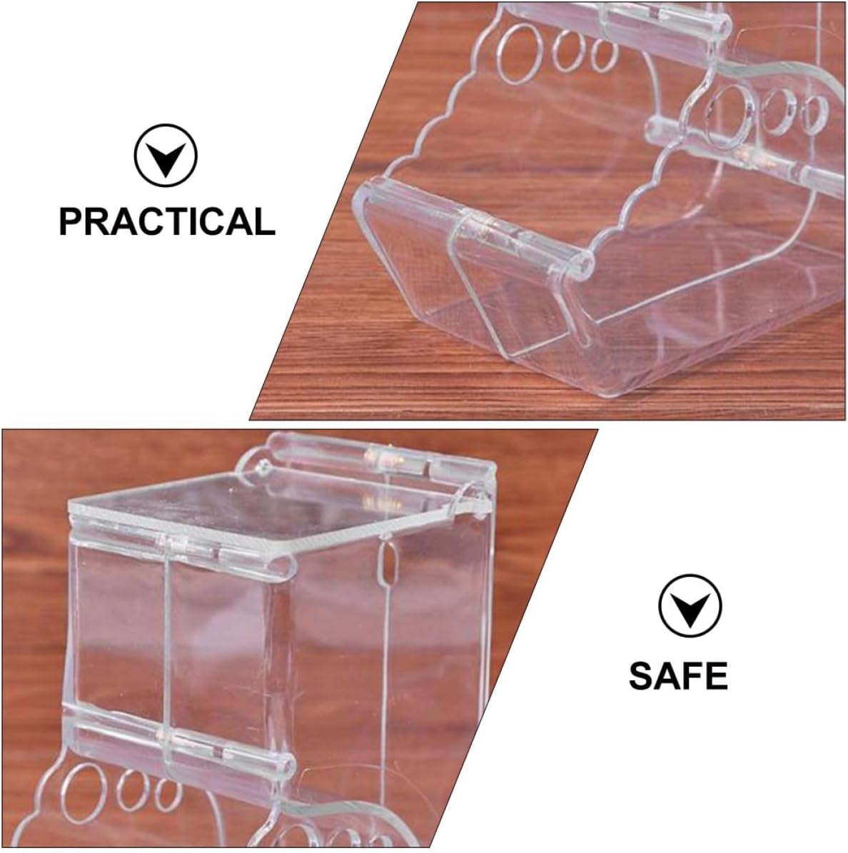 HANABASS Hamster Food Dispenser Automatic Plastic Food Holder Secure Cage Feeding Bowl Spill-Proof Small Animal Pet Feeder for Hamsters Squirrels Hedgehogs Guinea Pigs