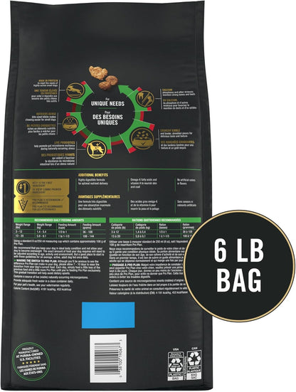 Purina Pro Plan Small Breed Dry Dog Food, Shredded Blend Beef and Rice Formula With Guaranteed Live Probiotics - 6 lb. Bag