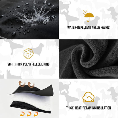 OneTigris Dog Coat Waterproof Dog Jacket with Adjustable Buckle Hook & Loop Windproof Cold Weather Coats for Small Medium Large Dogs (Black, X-Large)