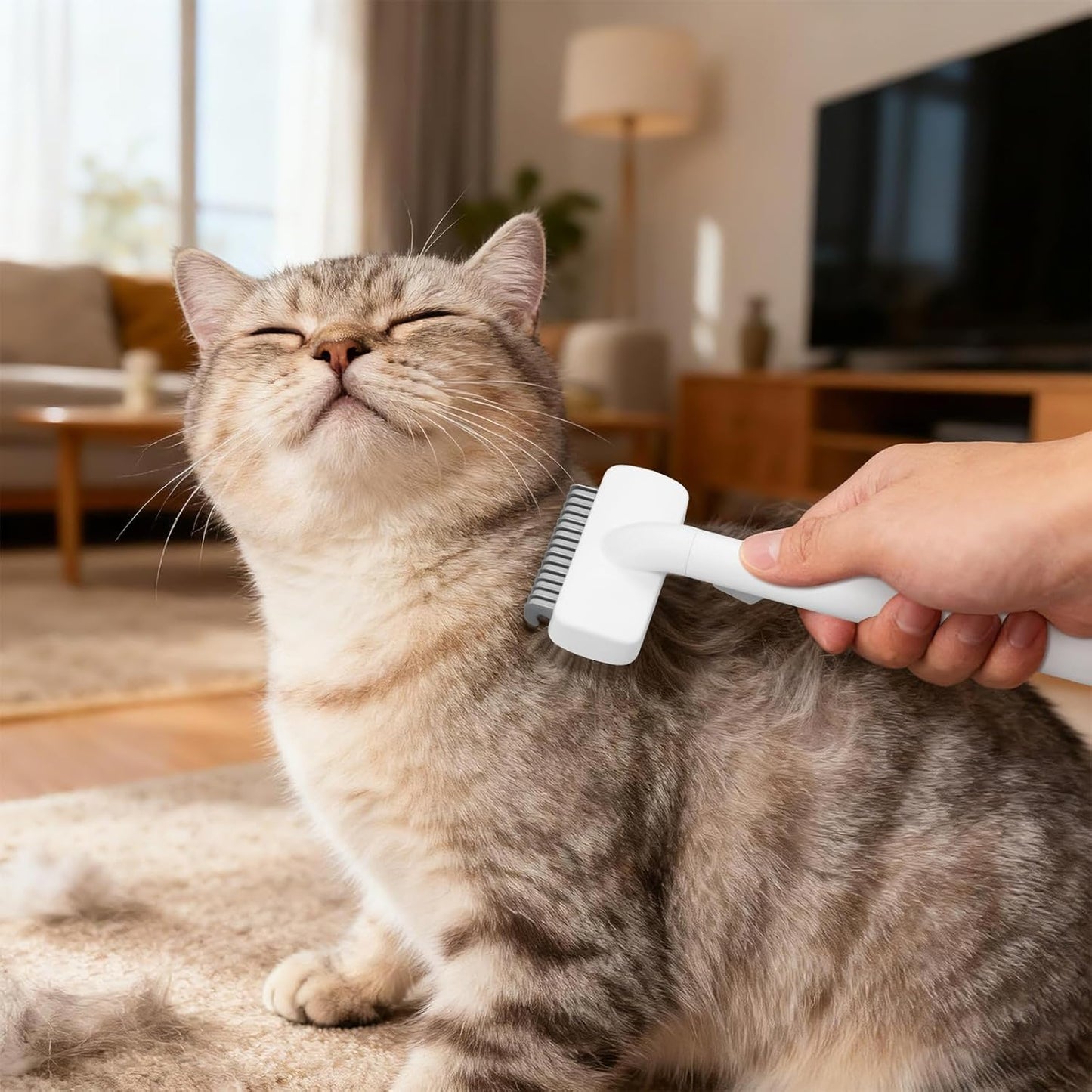 Undercoat Shedding Brush for Dogs & Cats, Grooming Comb for Long Hair, Dematting Comb, Deshedding & Dematting Tool, for Cats & Small/Medium Dogs