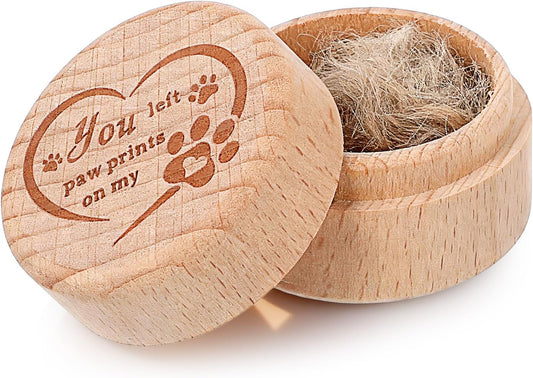 TIESOME Dog Memorial Keepsake Box, Wooden Pet Urns Memorial Gifts for Loss of Dog Cat Hair Ashes Container Remembrance Pet Loss Sympathy Gifts