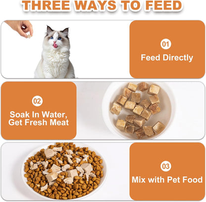 Freeze Dried Duck Dogs & Cats Treats - High Protein Training Treats, Single Ingredient Food Toppers for Kittens,4oz