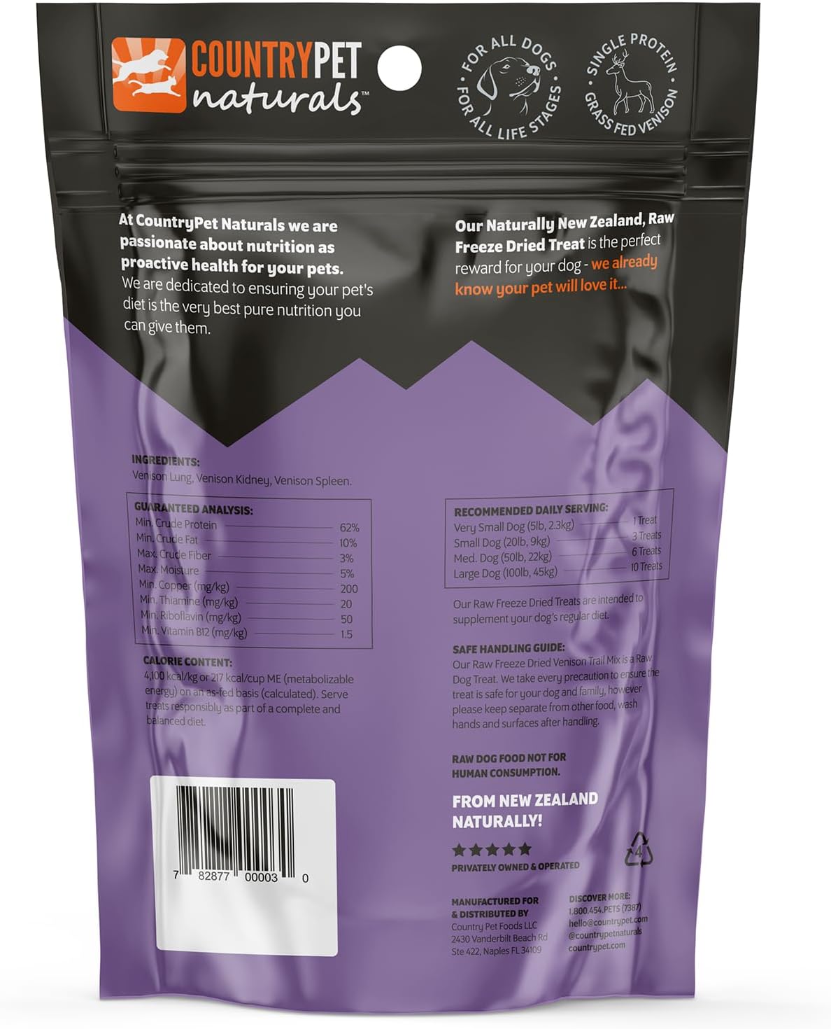 Freeze-Dried Venison Dog Treats, 6-case