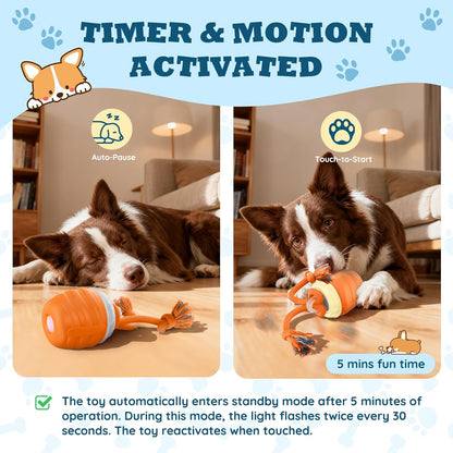 Interactive Dog Ball - 2025 Upgraded Moving Balls for Medium/Large Dogs, Automatic Chase Buddy Dogs Toy Wicked Ball for Boredom, Interactive Dog Toy to Keep Them Busy(Bright Orange)