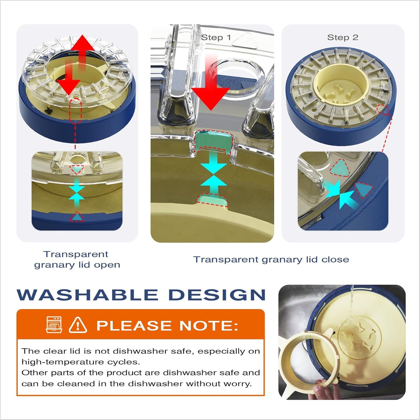 KADTC U.S. Brand & Design Large Size & Capacity Spinning Dog Puzzle Feeder - Food Dispensing Slow Puzzles Bowl for Dogs Feeding Time from 5-60 min Puppy Treat Dispenser Toys Christmas & New Year Gift
