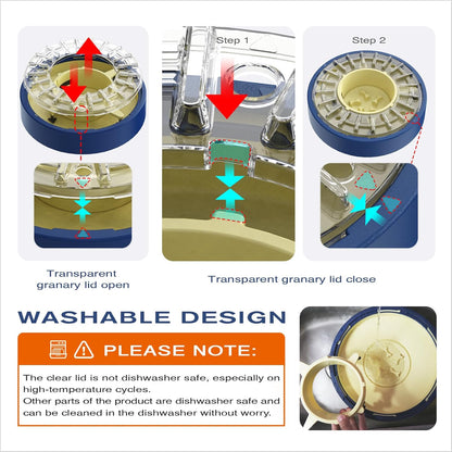 KADTC U.S. Brand & Design Large Size & Capacity Spinning Dog Puzzle Feeder - Food Dispensing Slow Puzzles Bowl for Dogs Feeding Time from 5-60 min Puppy Treat Dispenser Toys Christmas & New Year Gift