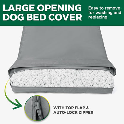Waterproof Dog Bed Cover Replacement Washable, Easy to Clean, Pet Hair Resistant, Heavy Duty Oxford, Zipper Closure, Indoor/Outdoor Use, Fits 48 Inch Dog Crate - 47"x 29"x 4" - Grey