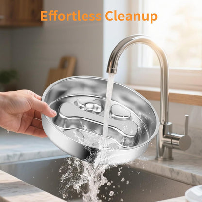 Slow Feeder Dog Bowl - 2 Cups Stainless Steel Dog Slow Feeder Food Bowl, Metal Non-Slip Lick Plate,Puppy or Cat Food Holder,Pet Supplies,Puzzle Maze Dish for Medium Sized Breeds