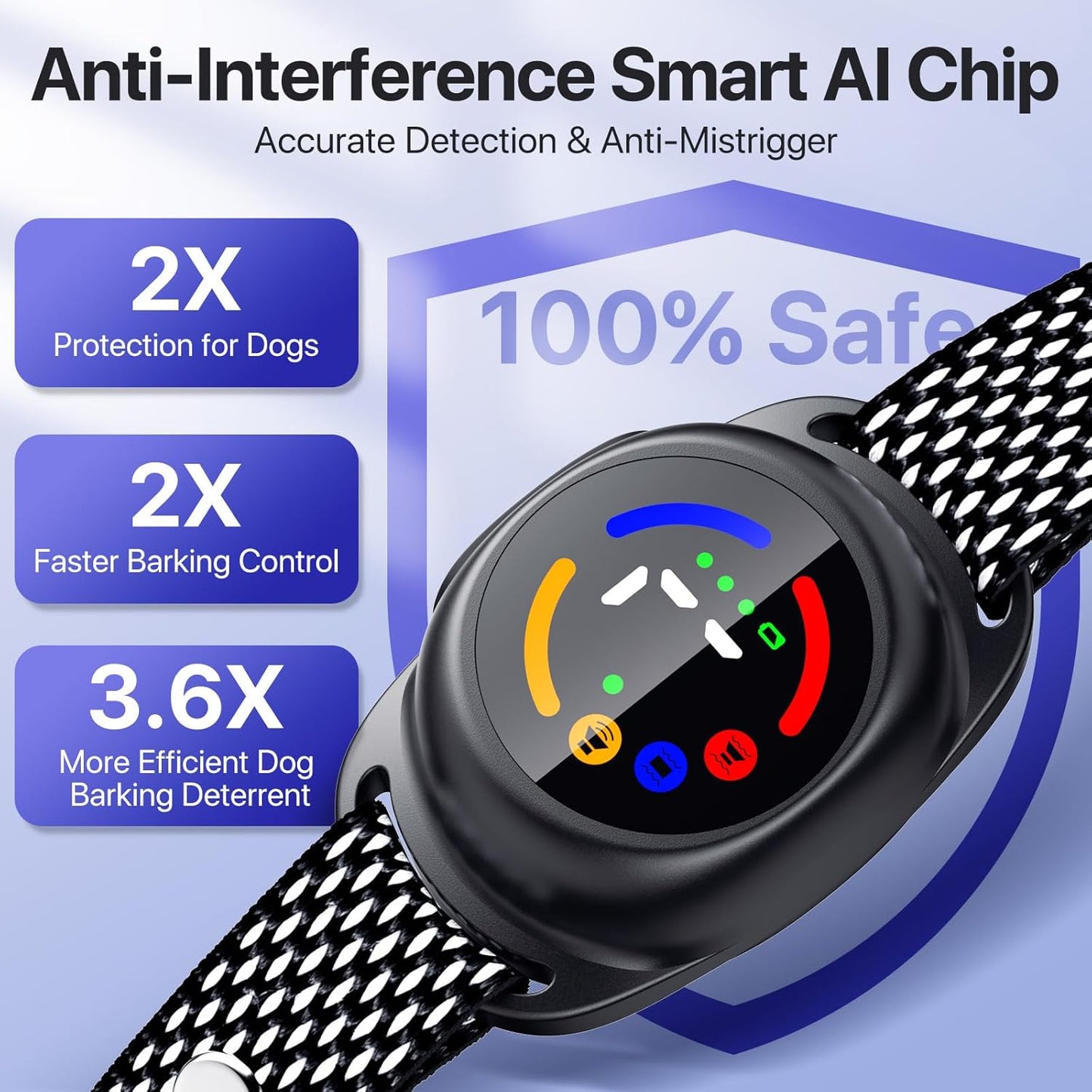 Bark Collar for Small Medium Dogs, Dog Bark Collar with Beep Vibration, IP67 Waterproof Rechargeable Barking Collar with 7 Adjustable Sensitivity (Classic Black)