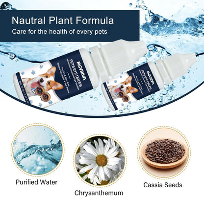 Dog Eye Drops, Cataract Drops for Dog & Cat Relieving Itching & Irritation, Gentle Daily Eye Drops for Dogs Eye Infection Treatment, Long-Lasting Relief for Dryness Pink Eyes Vision Clarity (2 X10ml)