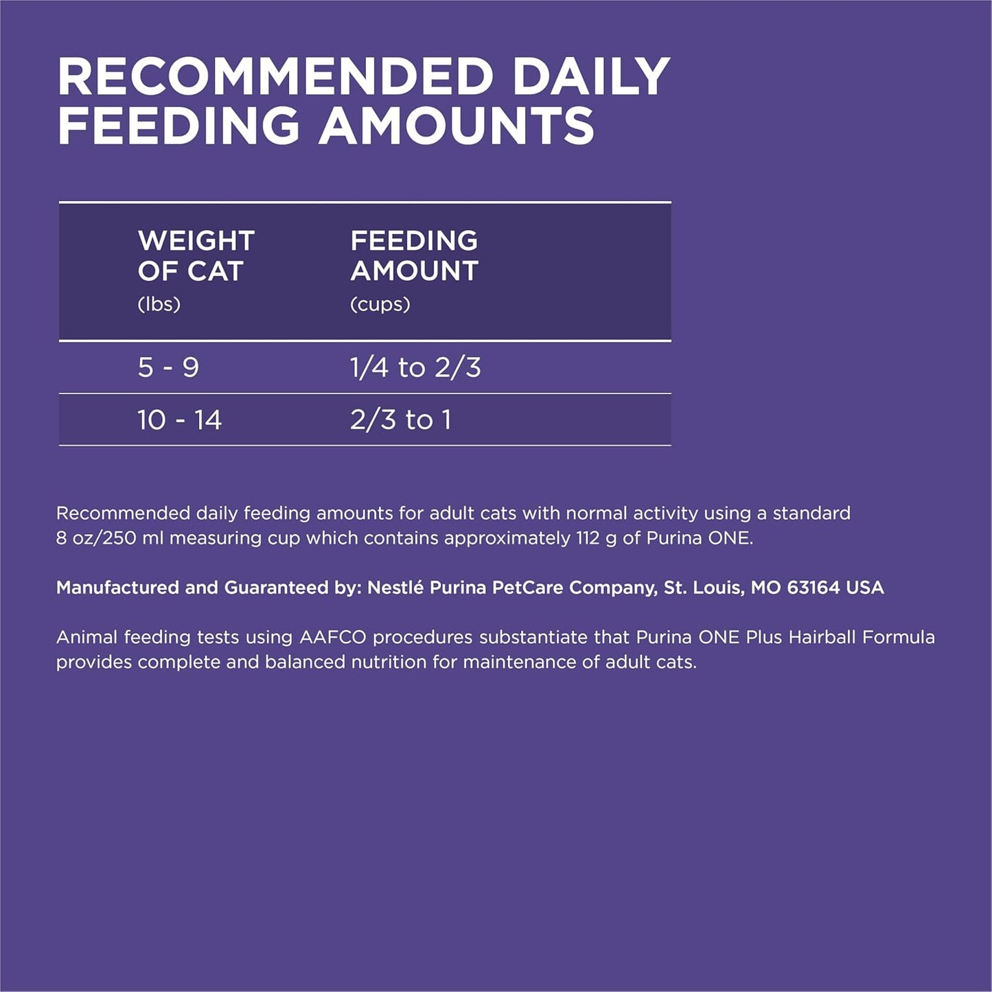 Purina ONE Natural Cat Food for Hairball Control, +PLUS Hairball Formula - 7 lb. Bag