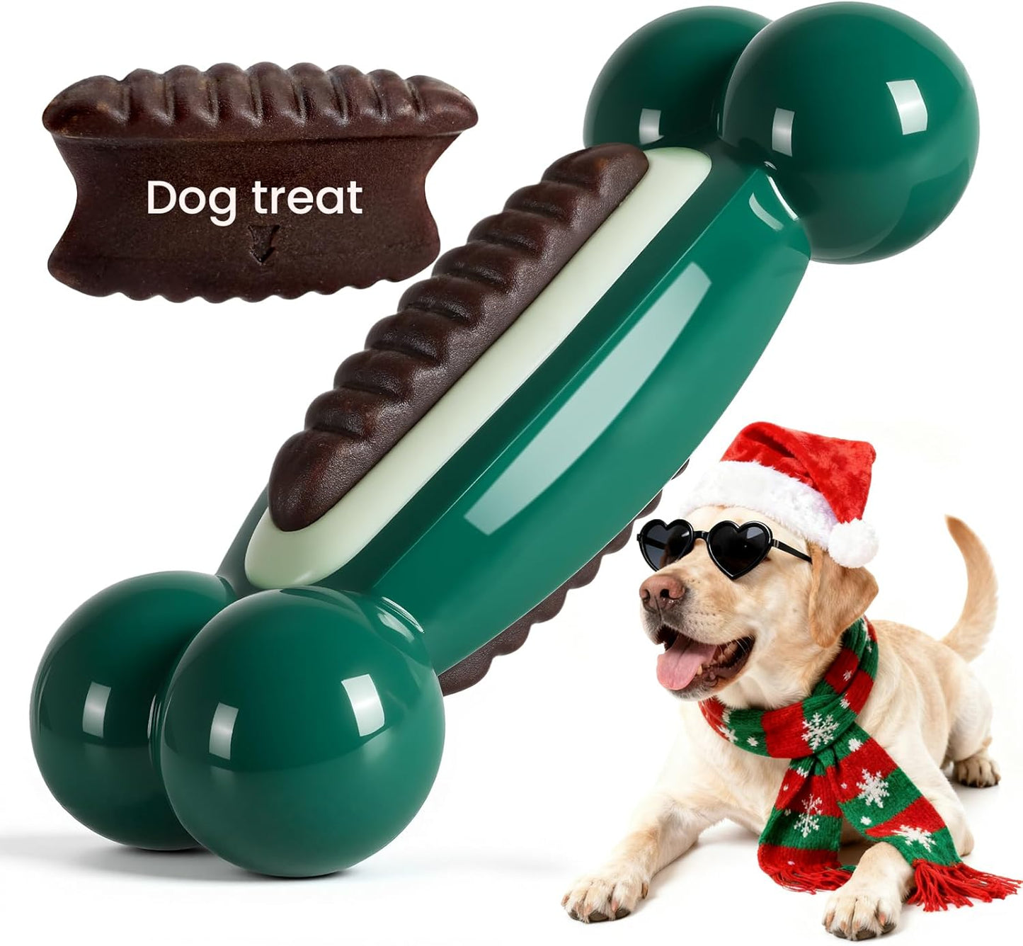 Dog Toys for Aggressive Chewers: Dog Treat Chew Toys, Long-Lasting Durable Dog Toys to Keep Them Busy, Indestructible Dog Enrichment Bones for Small Medium Large Breeds 25-80lbs, Beef Flavor