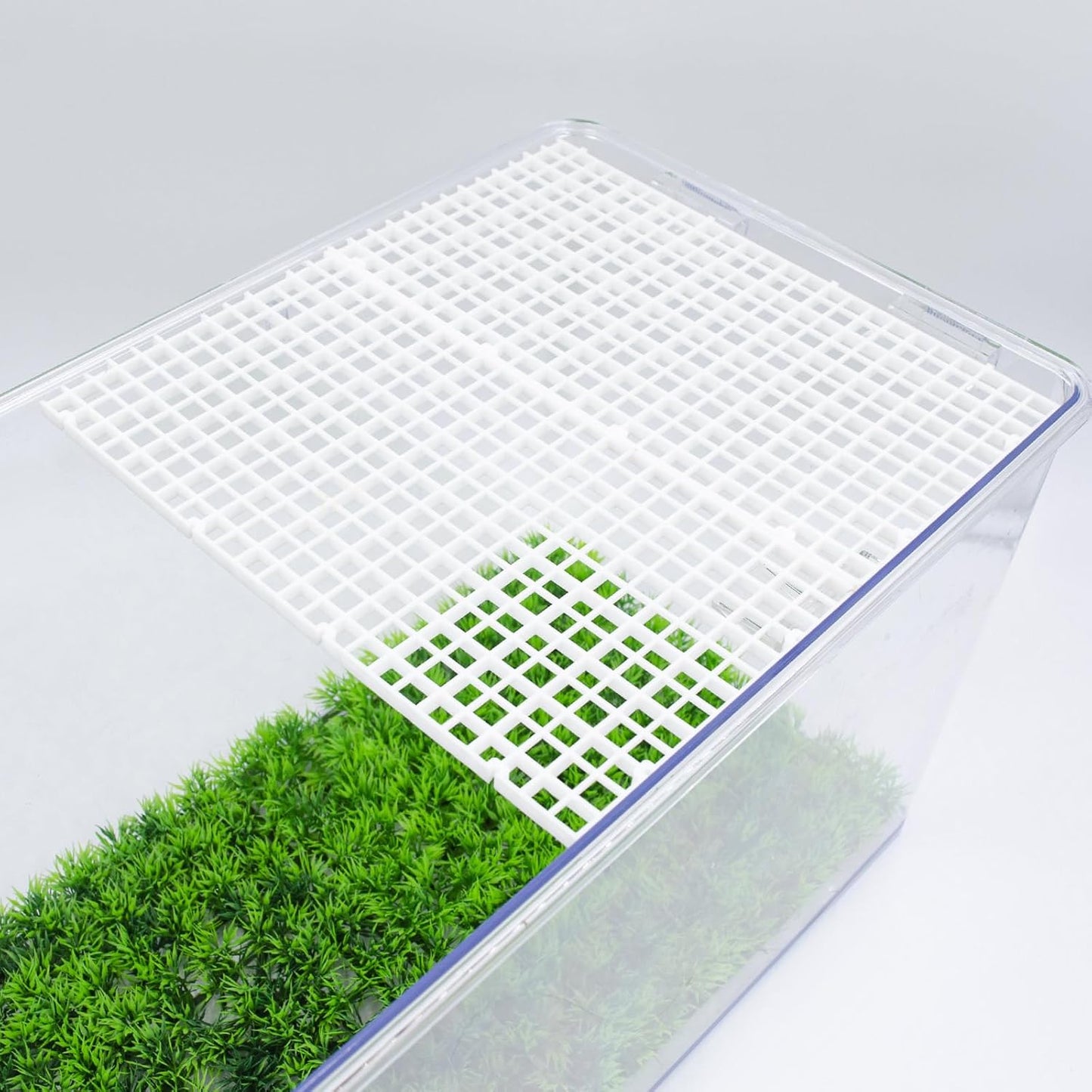 8 Pack Transparent Acrylic Tank Lid with Clips, Aquarium Lid Hood, Fish Tank Top Cover, Breeder Tank Lid, Acrylic Grid Panel Fish Tank Lid, Aquarium Cover Lid