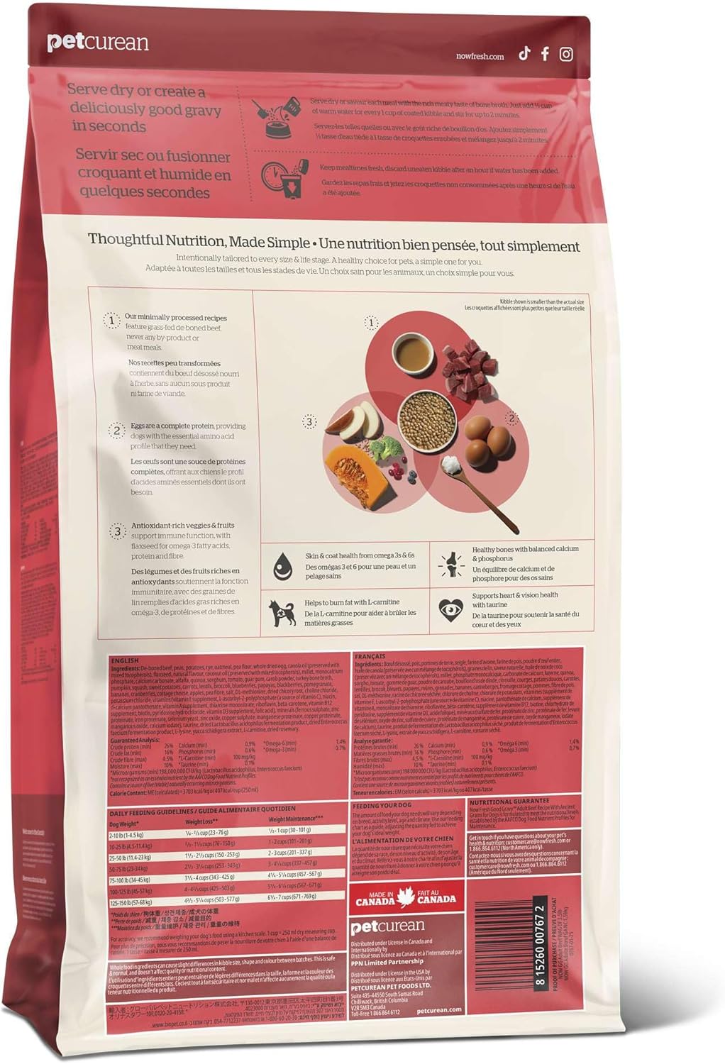 Now Fresh Good Gravy Premium Dry Dog Food with Grass-Fed Beef & Ancient Grains, Healthy Kibble for Adults Coated in Bone Broth – Just Add Water to Moisten, Made with Real Red Meat, 3.5 lb Bag