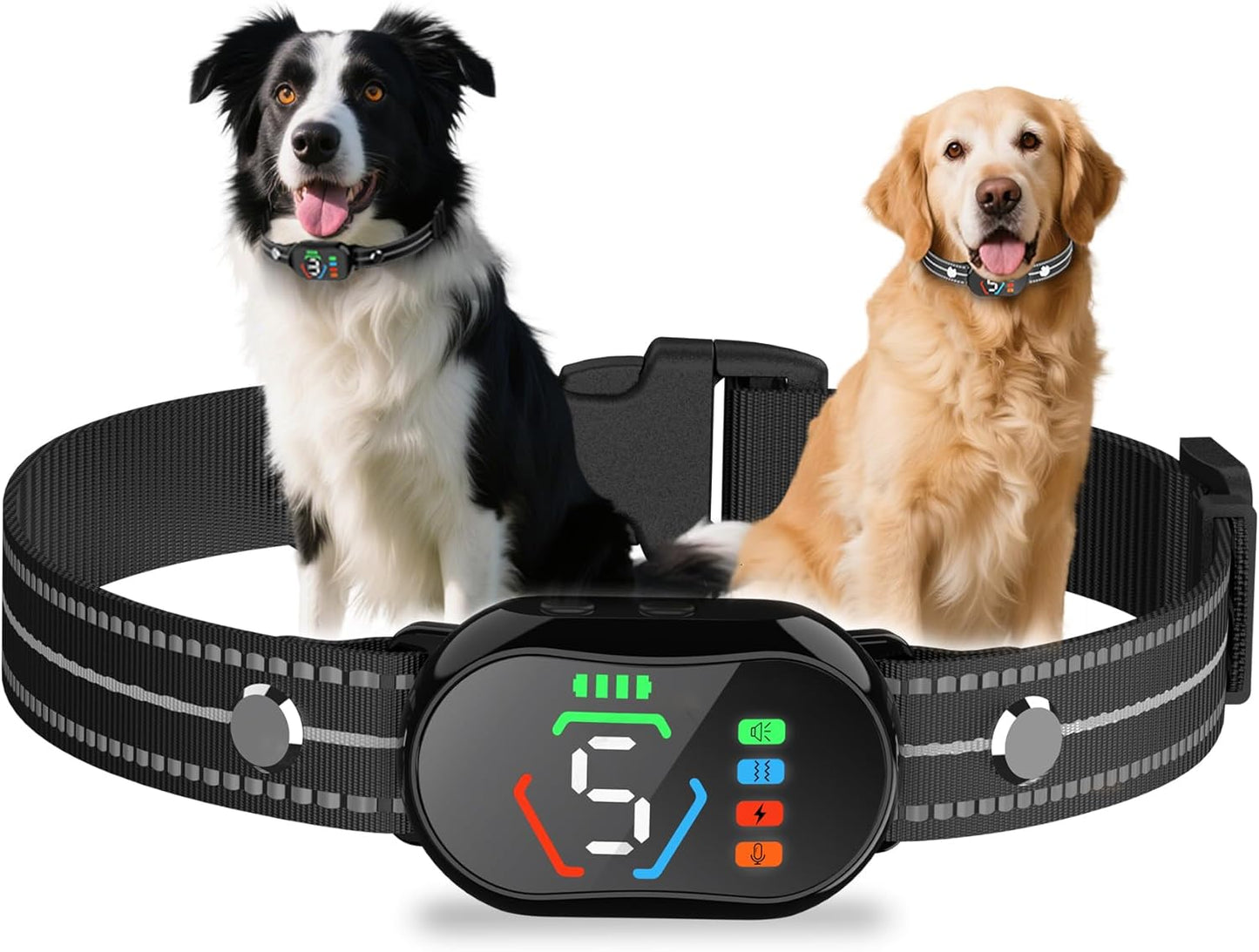Smart Bark Collar for Large Medium Small Dogs,Rechargeable Anti Barking Device with 5 Correction Modes & 5 Adjustable Sensitivity,Automatic Bark Control,Beep Vibration,Waterproof