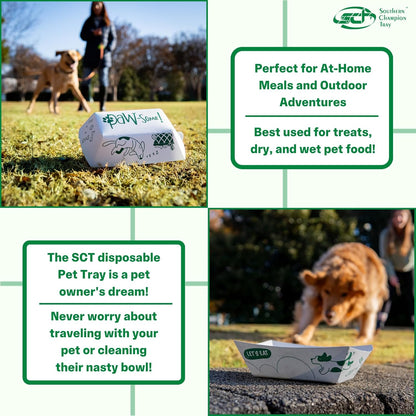 Southern Champion Tray, Small Disposable Pet Food Bowl, 1/2 Cup (10 Quantity) Pet Food Tray, Travel Pet Bowl, Feeding Kittens Puppies Cats and Dogs, Wet Food and Dry Food, 6 oz Capacity