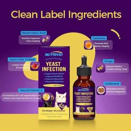 Yeast Infection Treatment for Dogs and Wild Alaska Salmon Oil for Dogs & Cats Fish Oil Omega 3 Supplements with EPA & DHA