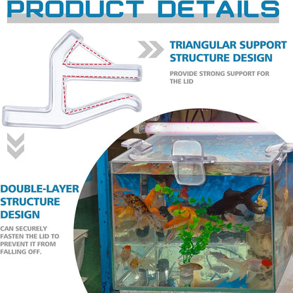 Chunful 12 Pcs Aquarium Lid Clips Rimless Fish Tank Top Cover Rim Lid Support Holder Clip Clear PC Aquarium Hoods Clamps for 1/8" to 3/16" Glass
