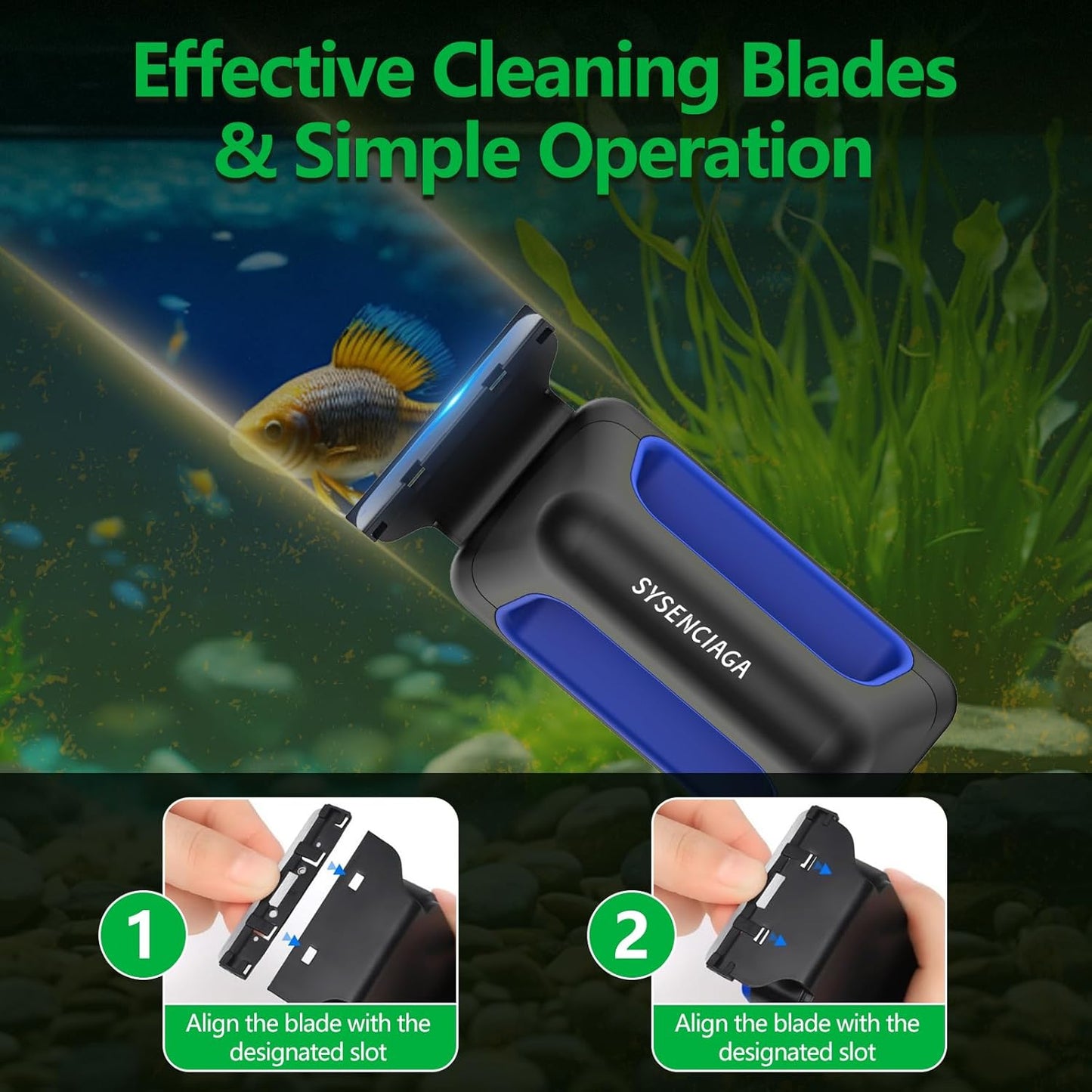 Aquarium Magnet Glass Cleaner, Double-Sided Detachable & Floating Algae Scraper for 0.2-0.6 Inch Fish Tank Glass Cleaning, No Scratches (M)
