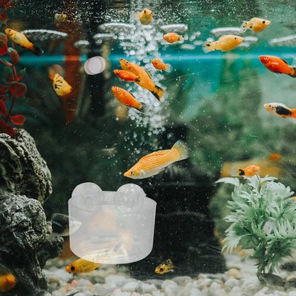 GALPADA 4Pcs Acrylic Fish Tank Feeding Bowls with Suction Cups Round and Oval Feeding Cups for Aquarium Fish and Shrimp for Aquatic Pets
