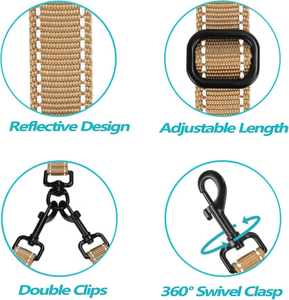 PetBonus No Tangle Double Dog Leash and Dog Seat Belt for Car