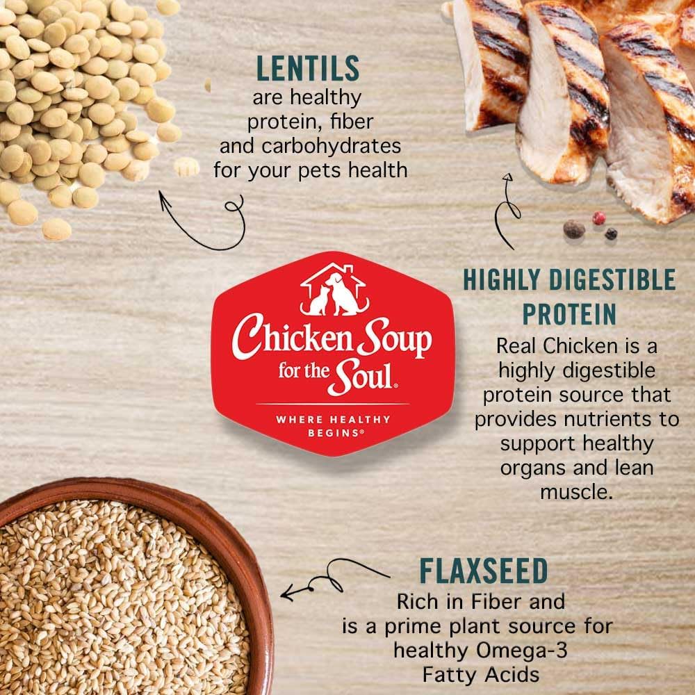 Chicken Soup for the Soul All Natural Premium Grain-Free All Life Stage Dry Cat Food, Real Meat First Ingredient, No By-Products, Supports Immune & GI Health, Chicken & Legumes, 4lb