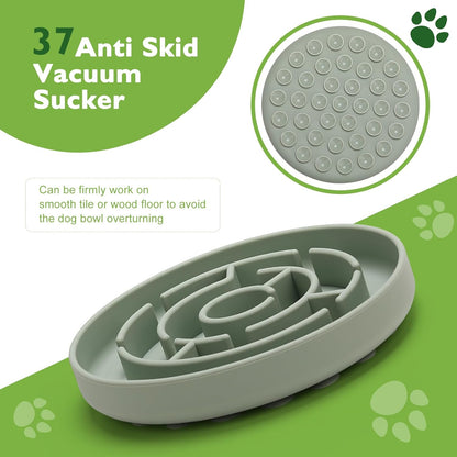 Slow Feeder Dog Bowls Silicone Maze Food Suction Bowl Feeders Pet Puzzle Lick Mat to Slow Down Eating for Small Breed Size Dogs