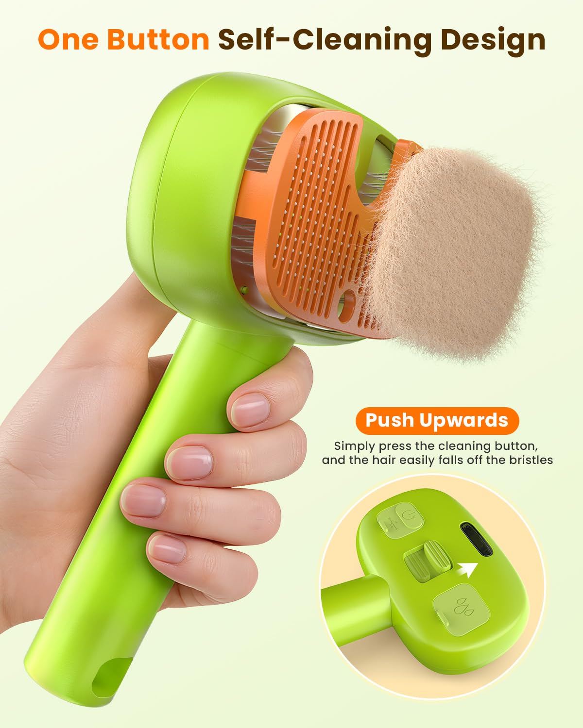 3-Pack Flea Comb with Rubber Handle, 4-in-1 Cat Steam Brush