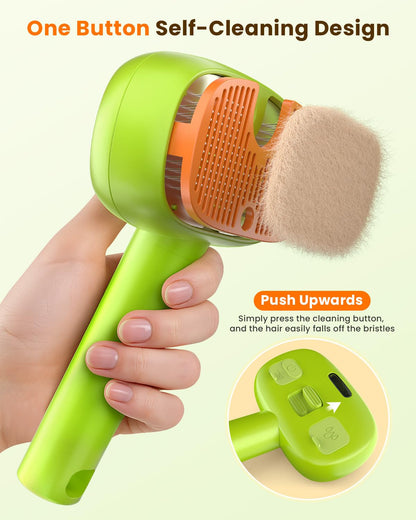 3-Pack Flea Comb with Rubber Handle, 4-in-1 Cat Steam Brush