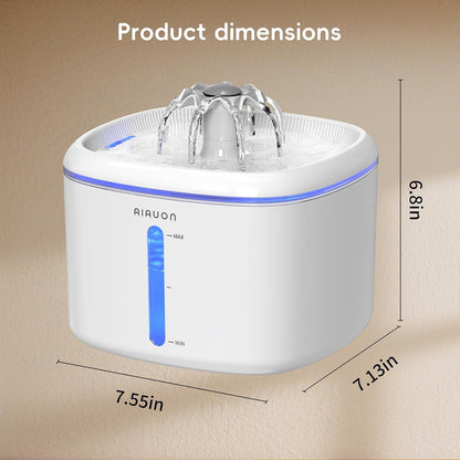 Cat Water Fountain,84oz/2.5L Pet Cat Fountain – Ultra Quiet Upgraded Automatic Pet Water Dispenser with 3 Replaceable Filters, Indoor Cat & Dog Drinking Bowl (W01Pro)