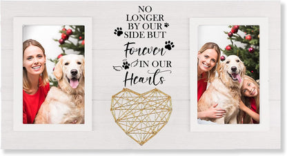 Dog Memorial Gifts for Loss of Dog, Pet Sympathy Gifts for Dogs Cats Owners Pet Memorial Frame for Loss of Dogs, White Pet Remembrance Frame for Double Picture 4×6 IN